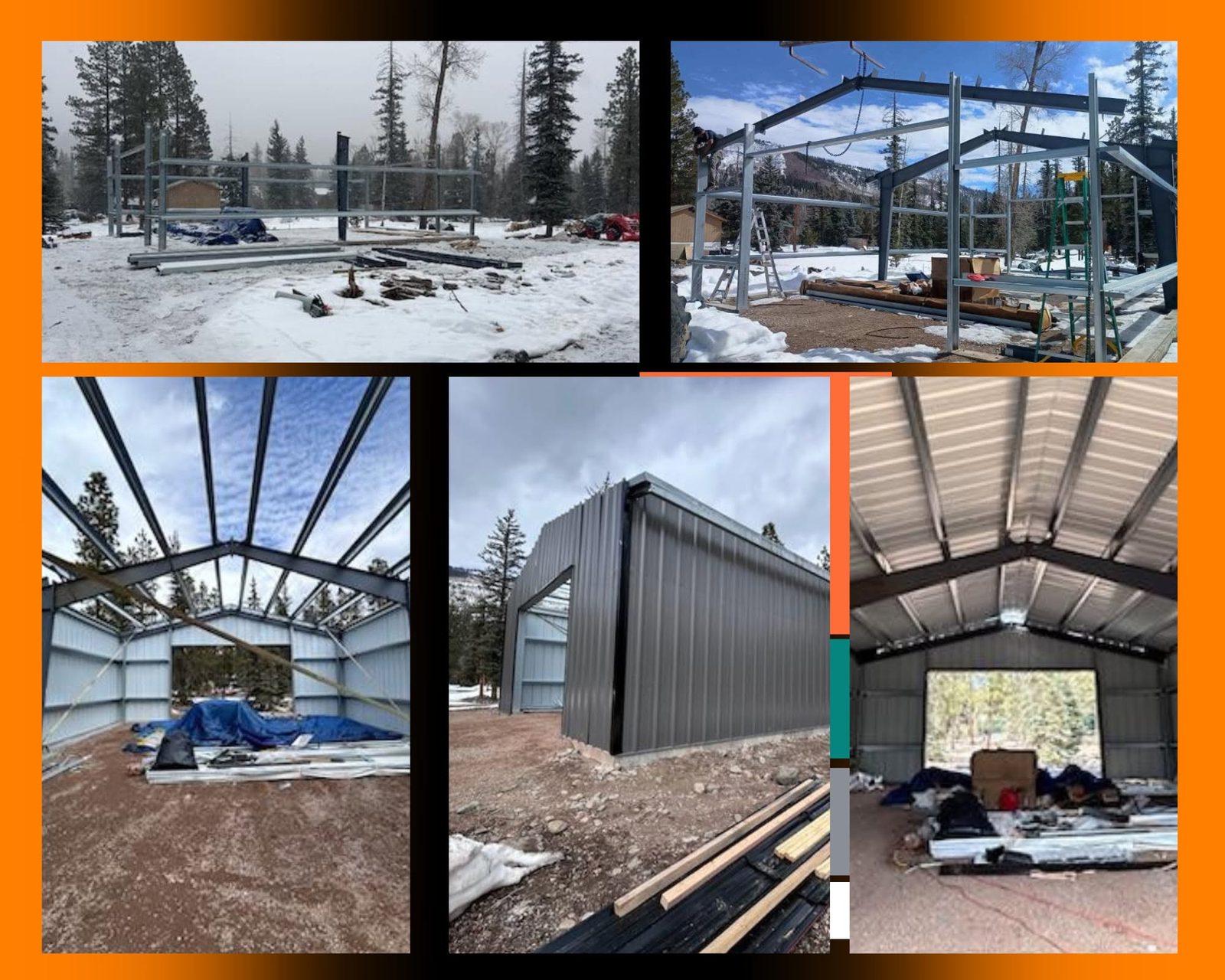 Steel building project from site preparation through completed structure